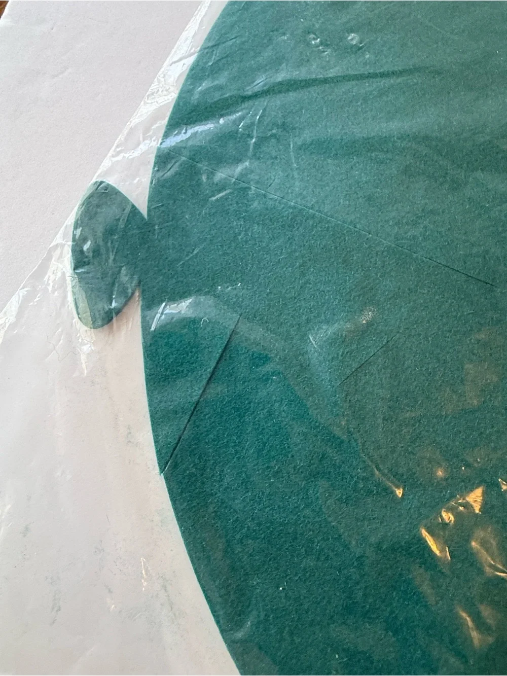Round Teal Felt Basket Medium Size